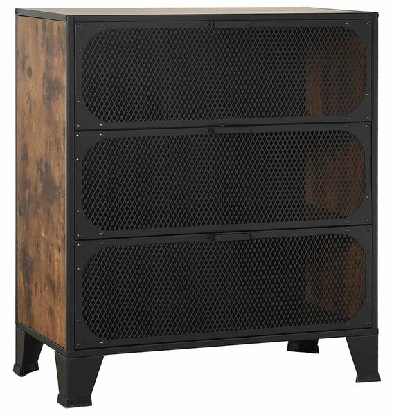 Úložná skříň rustikální hnědá 72 x 36 x 82 cm kov a MDF 335911