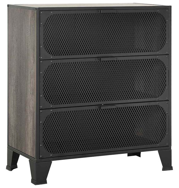 Úložné skříně 2 ks šedé 72 x 36 x 82 cm kov a MDF 3095972