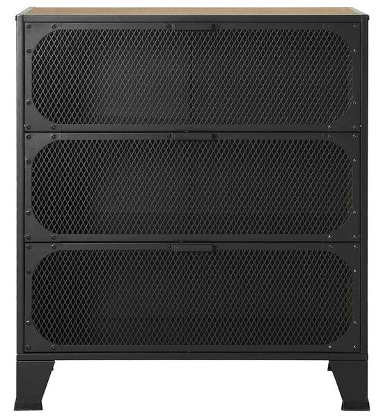 Úložná skříň rustikální hnědá 72 x 36 x 82 cm kov a MDF 335911