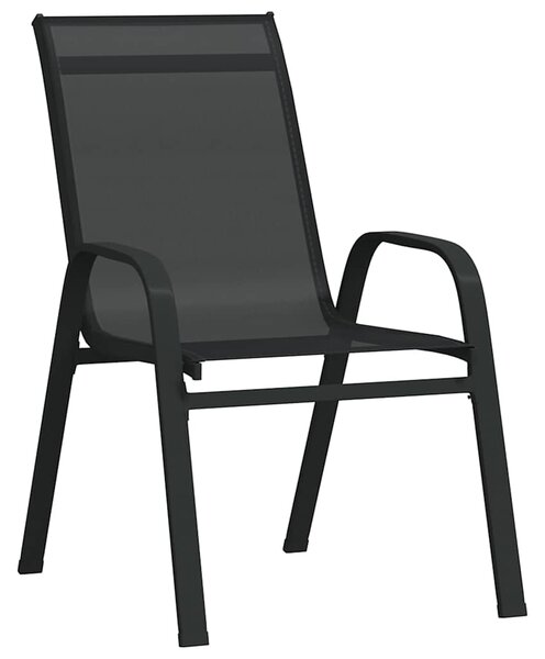 7dílný zahradní jídelní set černý 3095986
