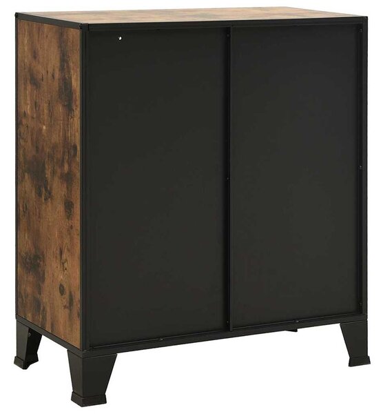 Úložné skříně 2 ks rustikálně hnědé 72 x 36 x 82 cm kov a MDF 3095969