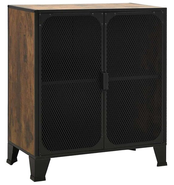 Úložné skříně 2 ks rustikálně hnědé 72 x 36 x 82 cm kov a MDF 3095969