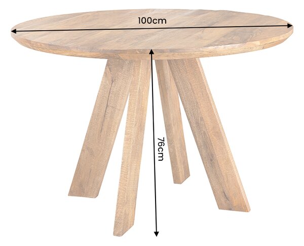 Kulatý jídelní stůl ART WOOD 100 CM masiv mango Nábytek | Jídelní prostory | Jídelní stoly | Kulaté