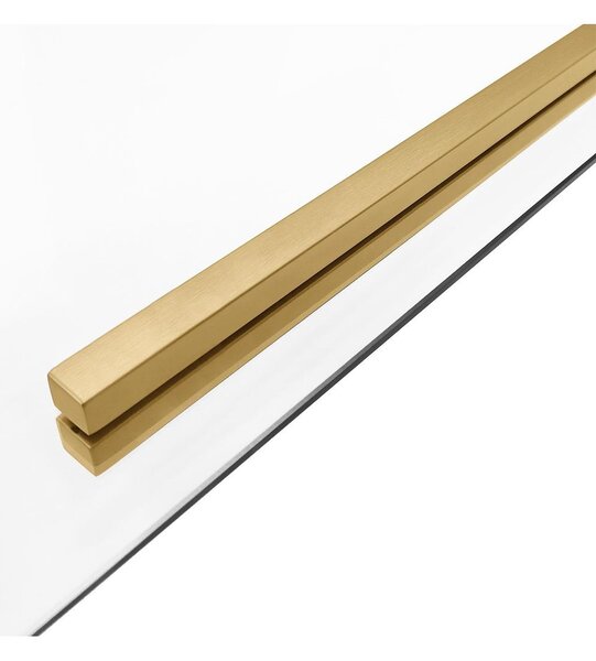 Rea Solar Brush Gold sprchový kout 90x90 cm čtvercový zlatá kartáčovaný/průhledné sklo REA-K9500