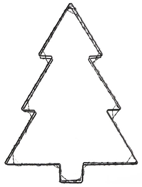 Venkovní dekorace LED LOFSEN Vánoční stromek 45/35/25 cm Černá