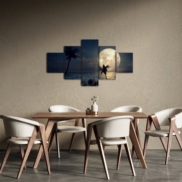 Obraz - Pláž za úplňku (125x70 cm)