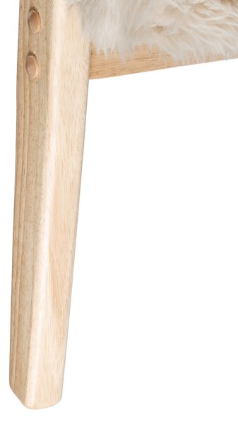Křeslo LEKNES Umělá kožešina Světle béžová