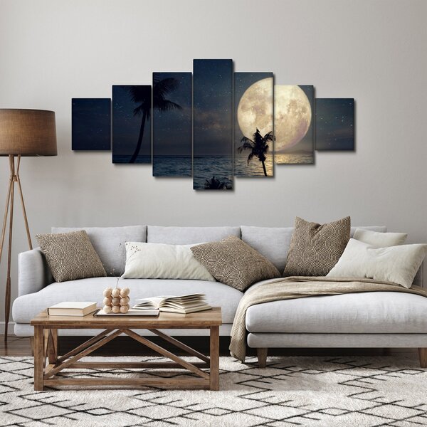Obraz - Pláž za úplňku (210x100 cm)