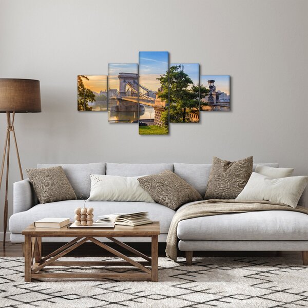 Obraz - Most přes řeku, Budapešť, Maďarsko (125x70 cm)