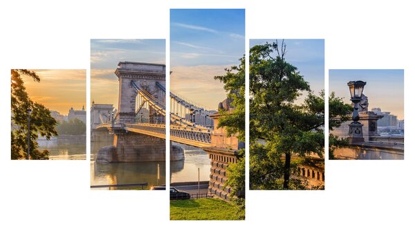 Obraz - Most přes řeku, Budapešť, Maďarsko (125x70 cm)