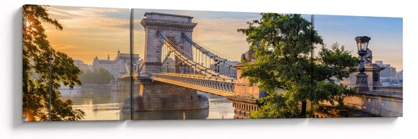 Obraz - Most přes řeku, Budapešť, Maďarsko (170x50 cm)