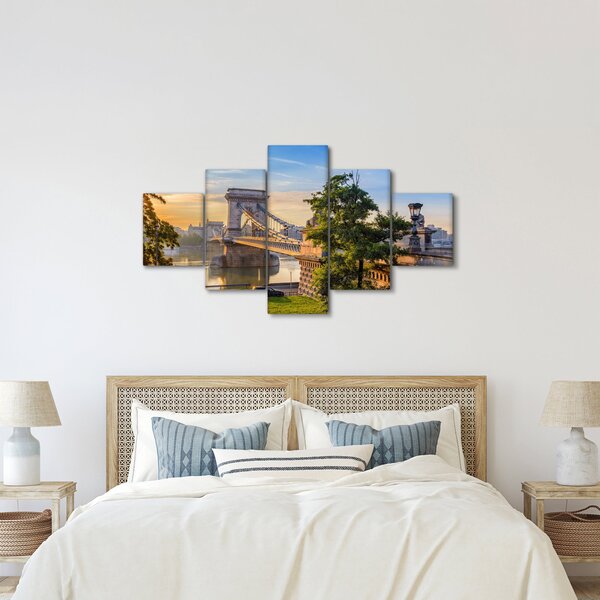 Obraz - Most přes řeku, Budapešť, Maďarsko (125x70 cm)