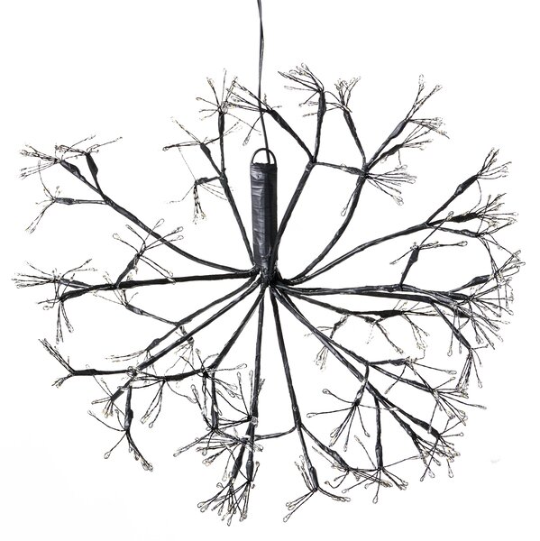 Sada 2 závěsných dekorací LED RACKSTA 30/25 cm Jmelí Černá