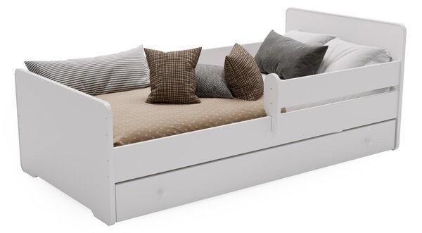 Dětská postel MAX 140 × 70 cm s úložným šuplíkem a ochrannou zábranou