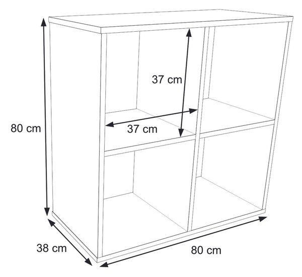 Knihovna LONI 2 × 2 – bílá