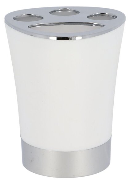 Koupelnový pohár na kartáčky Cuesta, bílá/s chromovými prvky, 250 ml