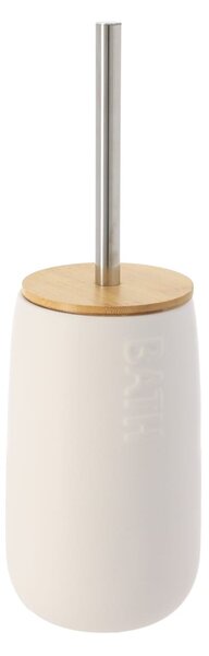 TENDANCE WC kartáč Attolico, bílý/s dřevěnými a chromovými prvky