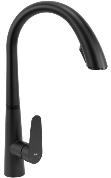 REA-B5313 - Dřezová baterie s vytahovací sprškou ROSS 43 cm černá