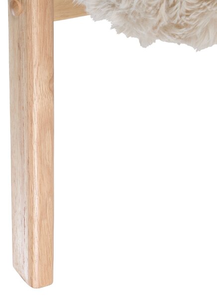 Křeslo KISA Umělá kožešina Světle béžová