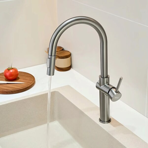 REA-B6330 - Dřezová baterie s vytahovací sprškou FRESH 45 cm nikl