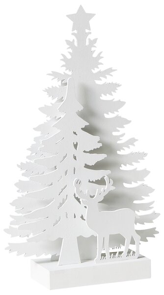 Vánoční dekorace LED FEMAN 36 cm Sob Vánoční stromek Bílá
