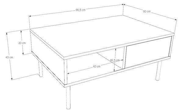 Konferenční stolek VENUS 90 cm – ořech