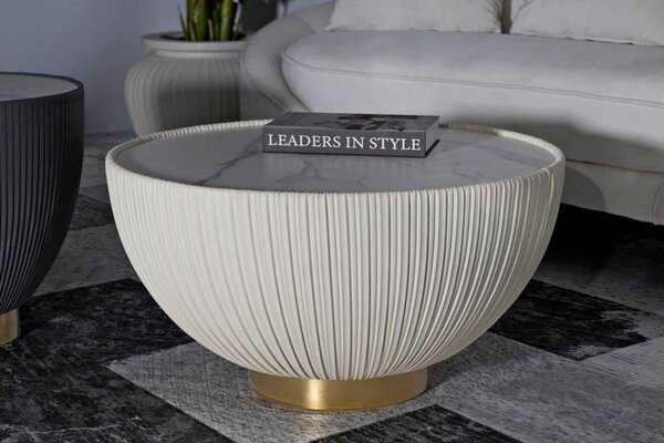 Designový konferenční stolek Calixtus 71 cm krémový