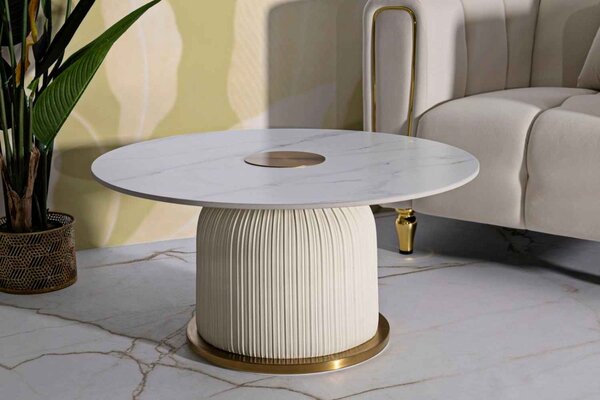 Designový konferenční stolek Venturo 80 cm krémový