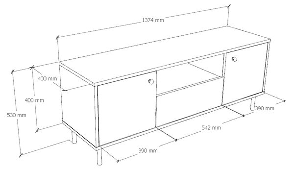 TV stolek VENUS 137 cm – ořech