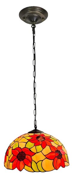 Brilagi - Tiffany vitrážový lustr na řetězu SUNFLOWER 1xE27/60W/230V pr. 40 cm
