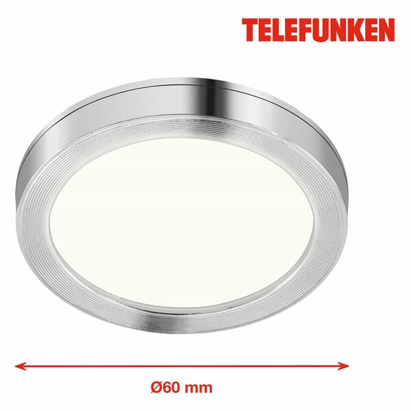 BRILONER TELEFUNKEN 3ks sada skříňkové svítidlo, pr. 6 cm, 1,8 W, 170 lm, hliník TF 205009TF