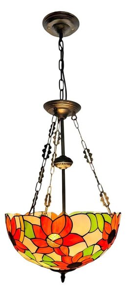 Brilagi - Tiffany vitrážový lustr na řetězu SUNFLOWER 3xE27/60W/230V pr. 50 cm