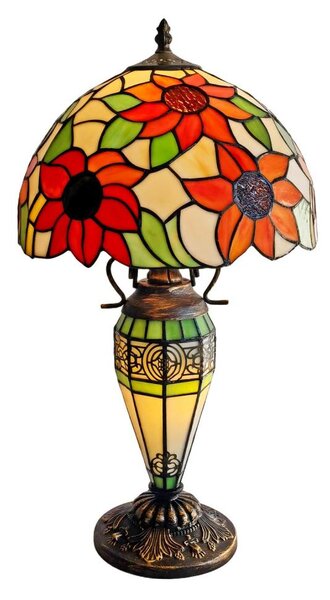 Brilagi - Tiffany vitrážová stolní lampa SUNFLOWER 1xE27/60W/230V + 1xE14/40W