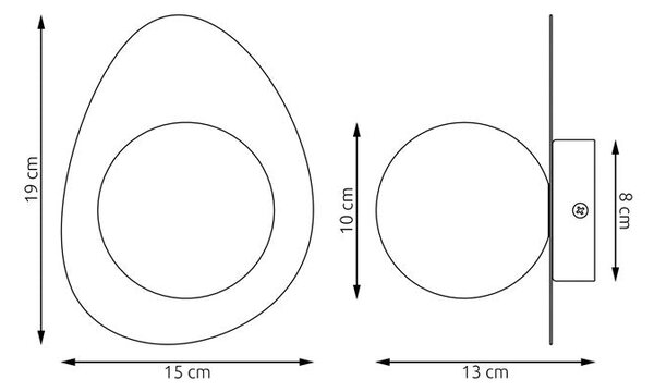 Nástěnné svítidlo OVO K1 – celobílé, sklo, 1× G9, šířka 15 cm