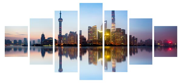 Obraz ranního nebe nad Šanghají (210x100 cm)