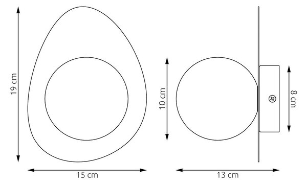 Nástěnné svítidlo OVO K1 – celobílé, sklo, 1× G9, šířka 15 cm