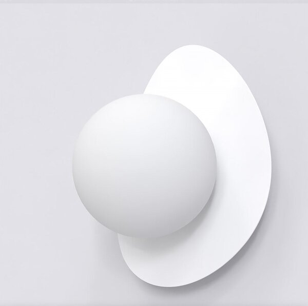 Nástěnné svítidlo OVO K1 – celobílé, sklo, 1× G9, šířka 15 cm