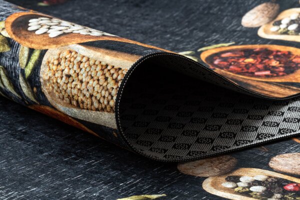 Protiskluzový běhoun LOTUS KITCHEN 40580 šedý / žlutý