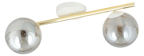 Stropní svítidlo SPLENDI 2 – bílé, grafitové sklo, 2× E14, šířka 55 cm