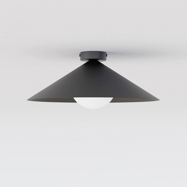 Stropní svítidlo MONO 1M – černé, opálové sklo, 1× E14, šířka 40 cm