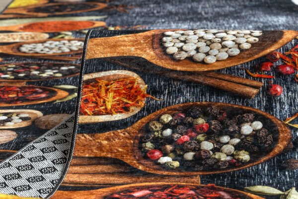 Protiskluzový běhoun LOTUS KITCHEN 40580 šedý / žlutý