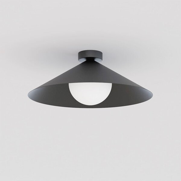 Stropní svítidlo MONO 1M – černé, opálové sklo, 1× E14, šířka 40 cm