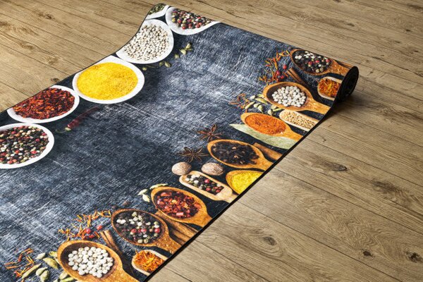 Protiskluzový běhoun LOTUS KITCHEN 40580 šedý / žlutý