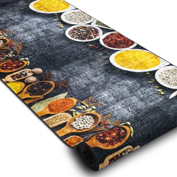 Protiskluzový běhoun LOTUS KITCHEN 40580 šedý / žlutý