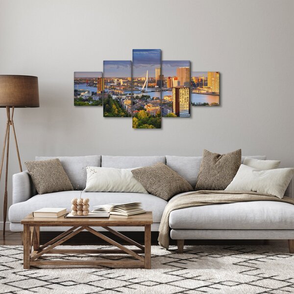 Obraz - Panorama Rotterdamu, Nizozemsko (125x70 cm)
