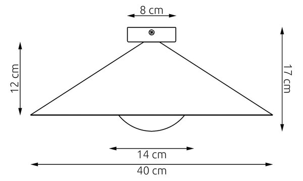 Stropní svítidlo MONO 1M – černé, grafitové sklo, 1× E14, šířka 40 cm
