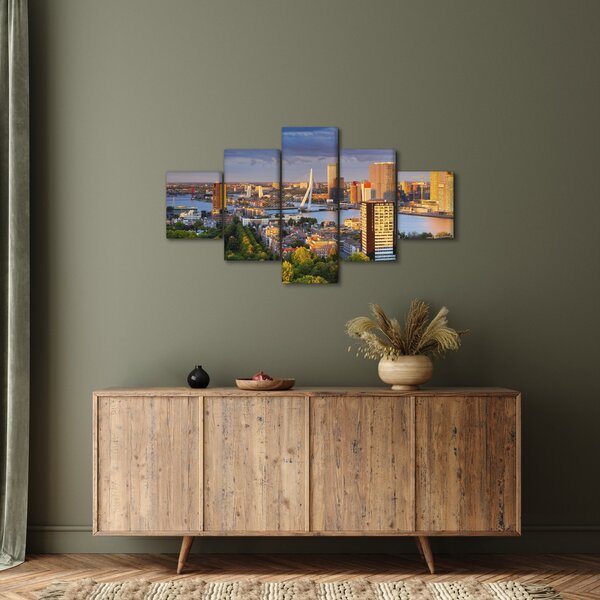 Obraz - Panorama Rotterdamu, Nizozemsko (125x70 cm)
