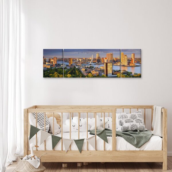 Obraz - Panorama Rotterdamu, Nizozemsko (170x50 cm)
