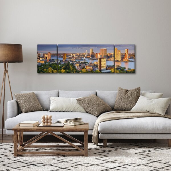 Obraz - Panorama Rotterdamu, Nizozemsko (170x50 cm)