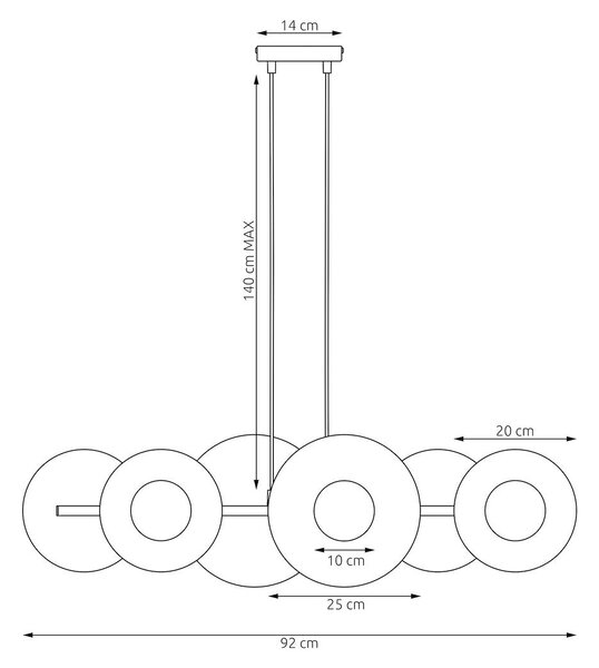 Závěsné svítidlo UMBRA 6 – olivově zelené, bílé sklo, 6× G9, šířka 92 cm